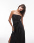 Topshop tie front bandaeu dress in black