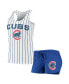 Женская пижама Concepts Sport Womens Royal, White Chicago Cubs Vigor Racerback Tank Top and Shorts Sleep Set