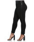 Plus Size Faux Leather Trimmed Pull-On Pant