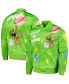 Men's Green Looney Tunes Marvin the Martian Graphic Satin Full-Snap Jacket