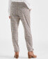 Women's Plaid Pull-On Straight Pants, Created for Macy's