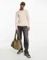 ONLY & SONS longsleeve knitted polo in beige