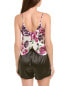 Journelle Celine Printed Open Back Silk Cami Women's