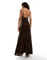 Amy Lynn maxi dress with open back in tiger velvet burnout