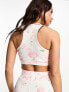 Miss Selfridge rose print crop top co-ord in white