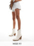 Glamorous Wide Fit western ankle boots in cream