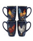 Indigo Rooster 16 Piece Dinnerware Set