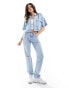 Tommy Jeans chambray blouse in mid wash