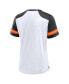 Women's White/Black Cincinnati Bengals Foiled Primary Lace-Up T-Shirt