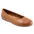 Softwalk Sonoma Cap Toe S1907-256 Womens Brown Wide Ballet Flats Shoes