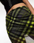 ASOS DESIGN mesh mini skirt in yellow check