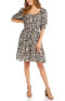 Karen Kane Floral Puff Sleeve Dress black Multi XL