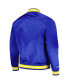 Men's Royal Golden State Warriors Hardwood Classics Throwback Wordmark Raglan Full-Snap Jacket