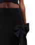 ASOS DESIGN co-ord maxi skirt with extreme split and bow detail in black