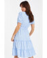 Women's Textured Frill Detail Midi Dress