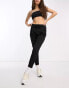 Vero Moda Petite tie waist tapered joggers in black