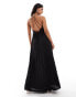 ASOS DESIGN scooped out halter pleated maxi dress in black