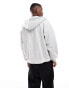 ONLY & SONS zip thru hoodie in light grey melange