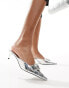 Mango buckle front heels in silver