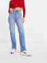 ASOS DESIGN easy straight jeans in mid blue