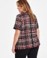 Plus Size Button-Back Short-Sleeve Top