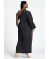 Plus Size Gathered Sleeve Column Dress