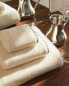 Bath towel with contrast topstitching