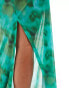 South Beach abstract print mesh maxi beach skirt in green