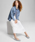 Women's Oversized Western Snap-Front Denim Shirt, Created for Macy's