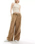 ASOS DESIGN baggy pull on trouser in washed sand