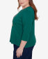 Plus Size Classic Birds With Hats Detailed Crew Neck Top