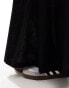 Monki longline linen maxi tube mermaid skirt in black