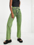 Topshop Kort jeans in zesty lime green