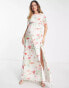 Hope & Ivy Maternity Greta floral print maxi dress in pink