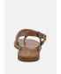 SLOANA Tan Strappy Flat Sandals