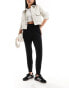 Vero Moda jersey tie waist tapered trousers in black