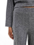 Miss Selfridge wide leg rib lounge trouser co-ord in grey