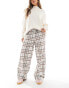 ONLY pull on wide leg trouser in grey check