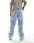 Pull&Bear baggy fit jean in mid blue