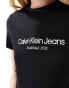 Calvin Klein Jeans institutional graphic baby tee in black