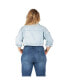 Women's Plus Size Cropped Denim Trucker Jacket