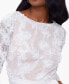 Women's Boat-Neck Lace-Top Draped-Skirt Dress