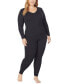 Plus Size Softwear with Stretch V-Neck Top