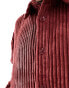 Reclaimed Vintage long sleeve cord shirt in burgandy