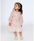 Girl French Terry Dress Pink Jasmine Flower Print - Child