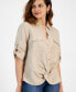 Petite Linen-Blend Twist-Hem Shirt, Created for Macy's