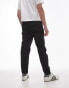 Topman twin pleat tapered trousers in black