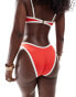 Miss Selfridge V front contrast bikini bottom in red