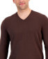 Men's Solid V-Neck Cotton Sweater, Created for Macy's