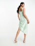 ASOS DESIGN cowl corset draped midi dress in mint